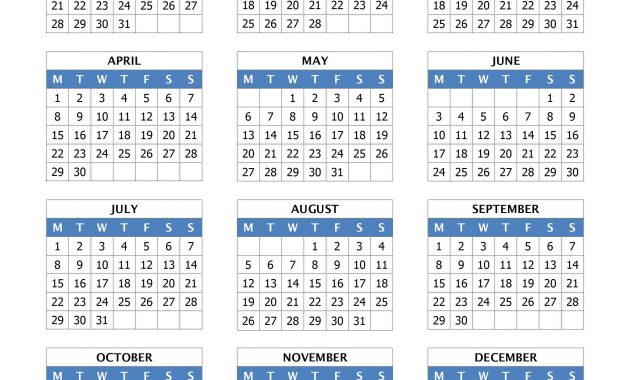 2013 Year Calendar Template for Microsoft Word
