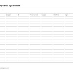 Company Visitor Sign In Sheet Template