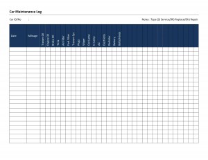 Car Maintenance Log Template