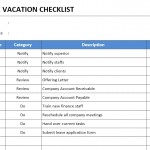 Office Vacation Checklist Template